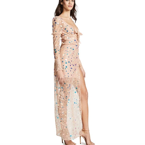 NWT For Love & Lemons Ace Maxi Sequin Dress S - Picture 1 of 6